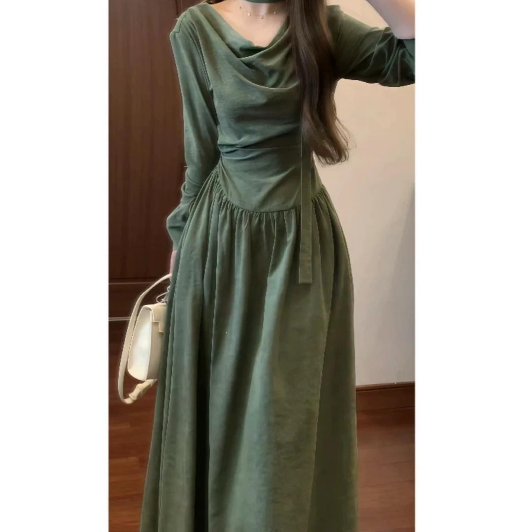 春季复古极简知识分子禅意连衣裙新中式长裙