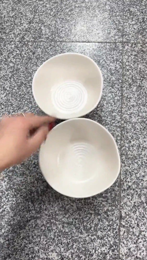 【闪购商品】瓷白色哑光螺纹6寸面碗2个（微瑕）