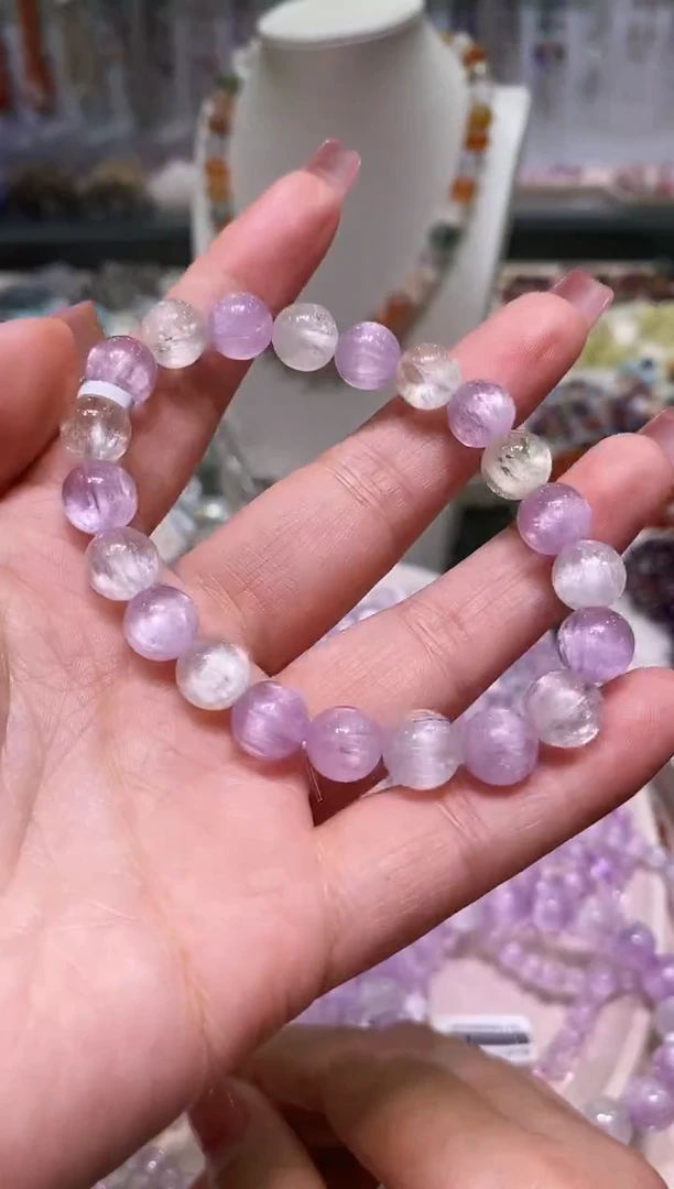 未镶嵌锂辉石手串多样性发其一9+