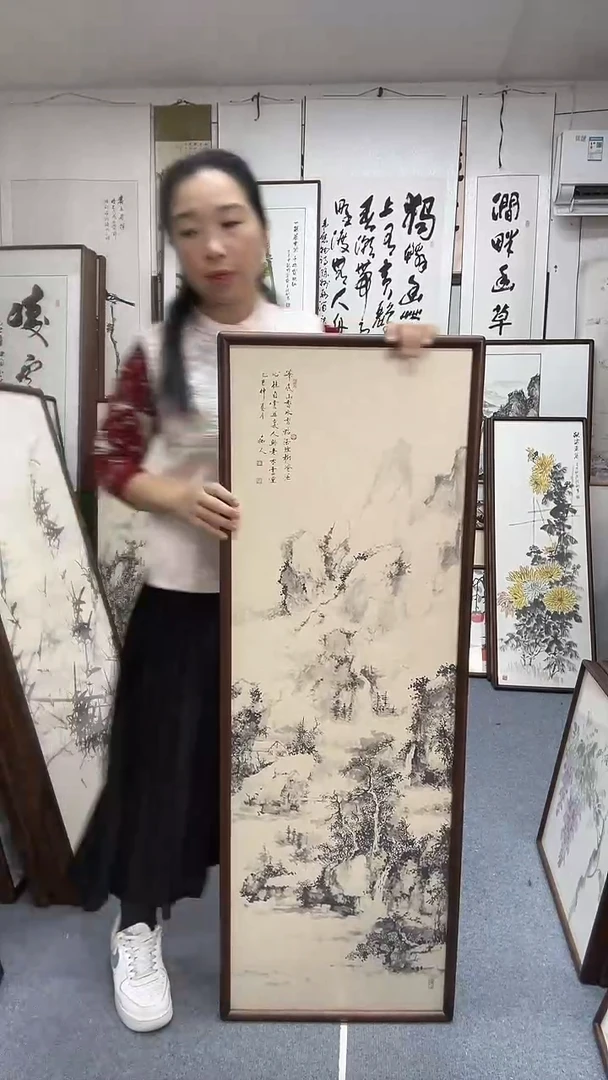 国画千*?尺寸43*123实木画框京东包邮手绘