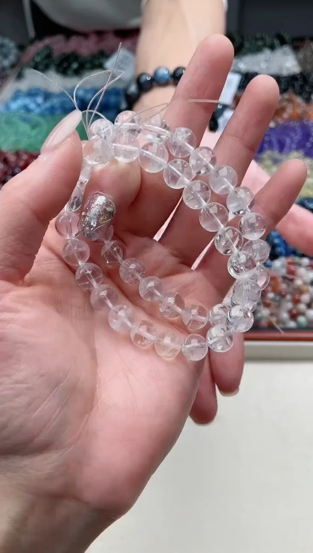 【闪购商品】水晶手链银S925镶嵌白幽灵706