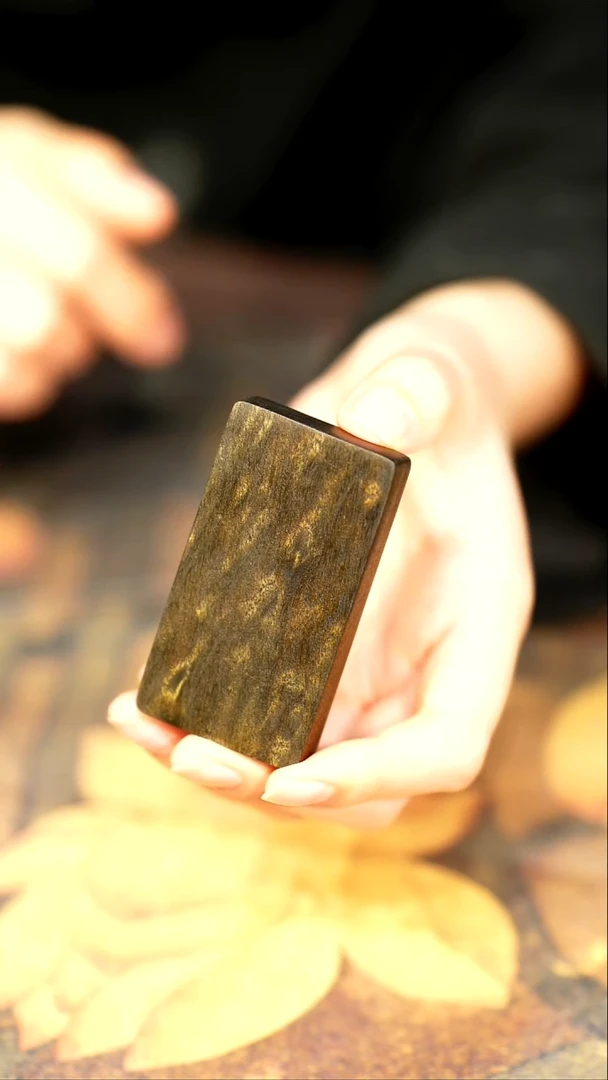 金丝楠【63】小叶桢楠纯手工高抛无事牌 龙胆花纹