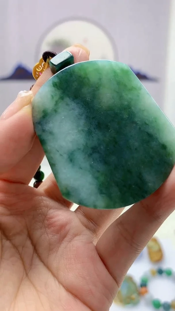 【闪购商品】定制翡翠未镶嵌4969ms-毛货291无事牌赠珠链