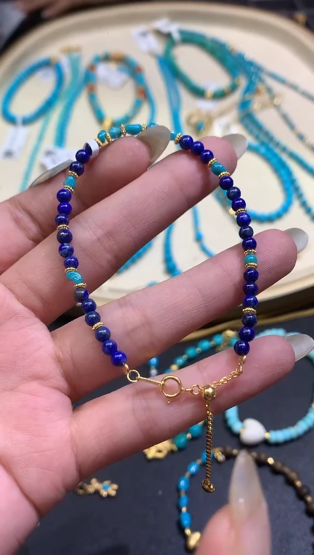 银S925镶嵌绿松石手链手链|298多样性发货一件