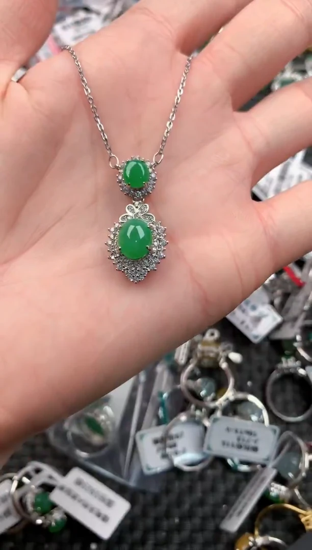 银S925镶嵌戒指翡翠111111   10