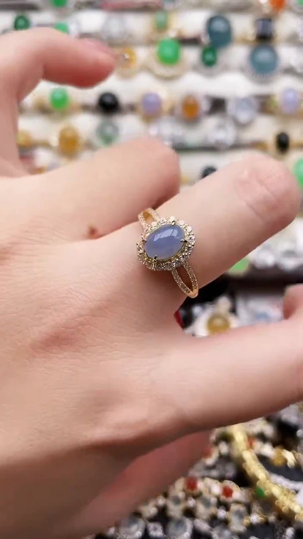 银S925镶嵌戒指翡翠83