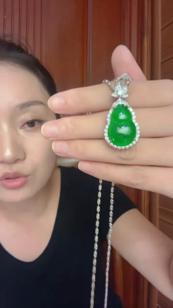 吊坠(不含链)银S925镶嵌翡翠吊坠