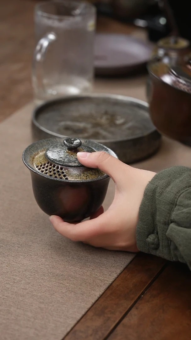 茶壶紫砂文*网孔盖碗