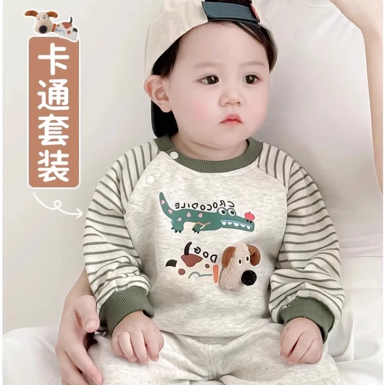 宝宝卫衣卫裤套装春款男女婴幼儿运动服两件套洋气婴儿外出服分体