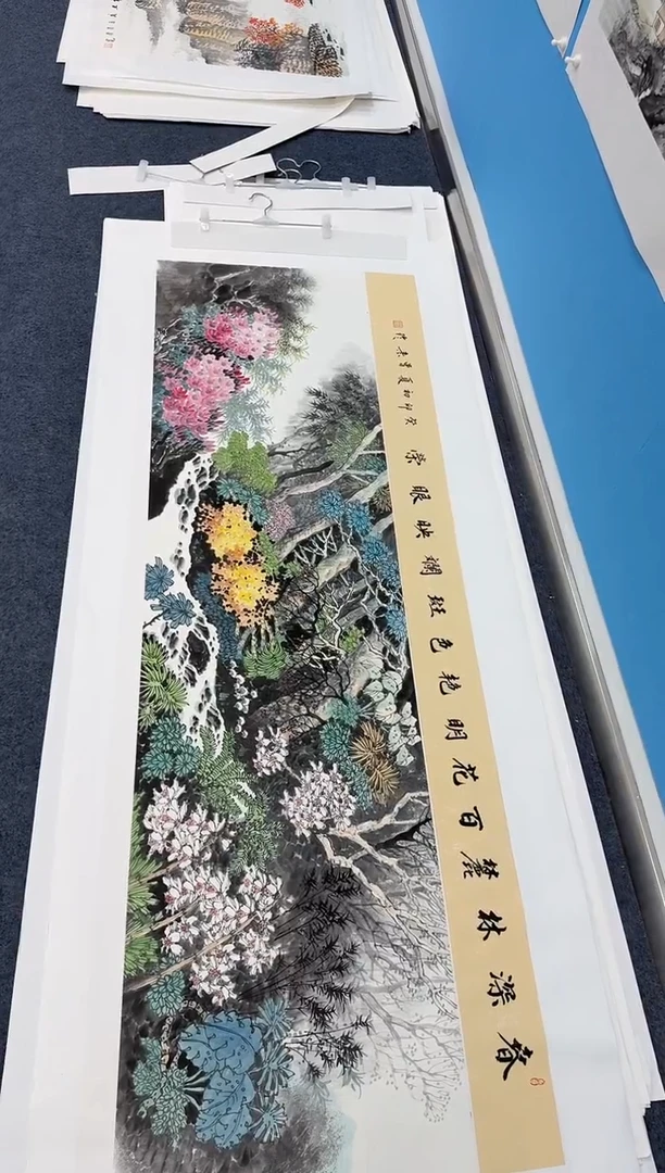 国画百花争艳手绘作品