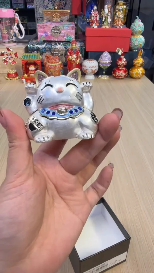 146银白小号招财猫