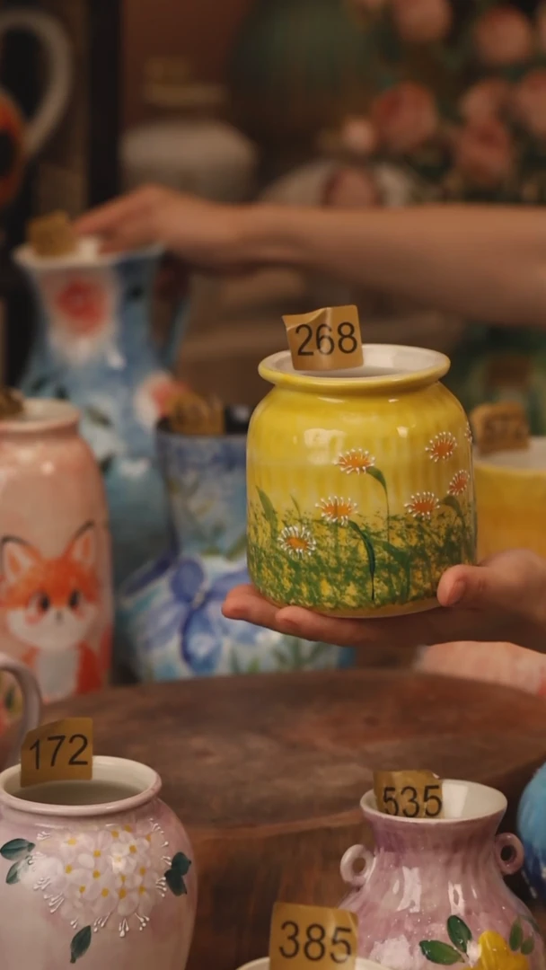 陶瓷268景德镇设计师手作花器摆件侘寂风