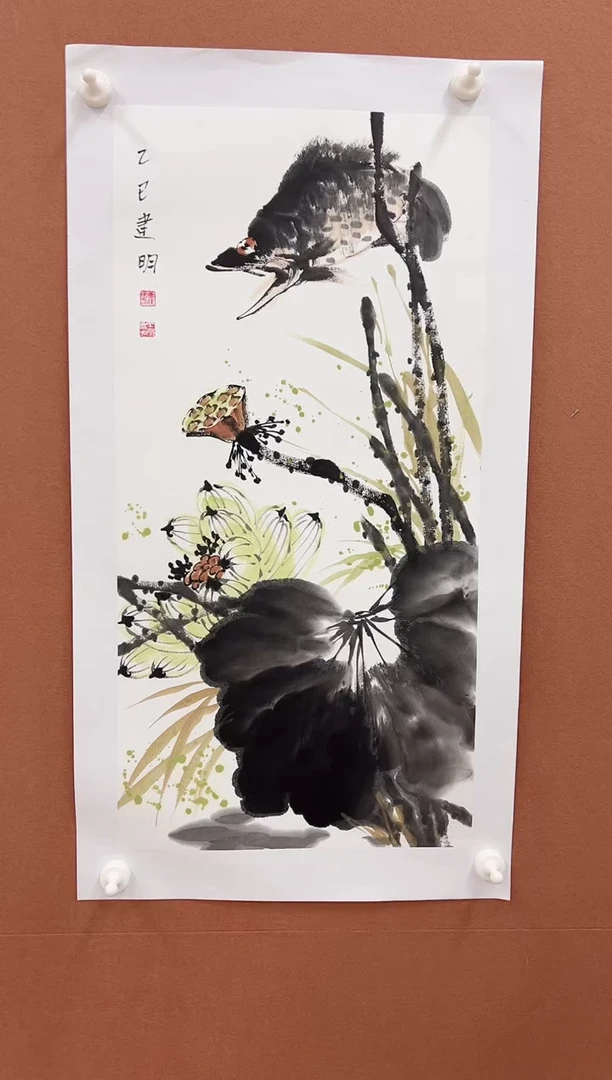 国画童建明2平尺花鸟