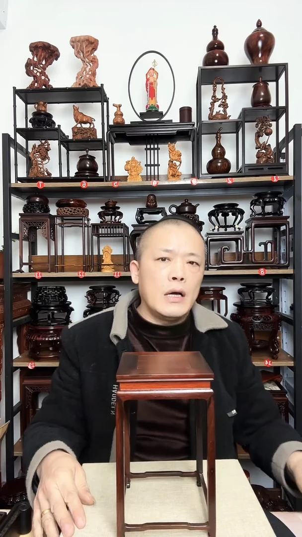 紫砂底座木13.5正方23高