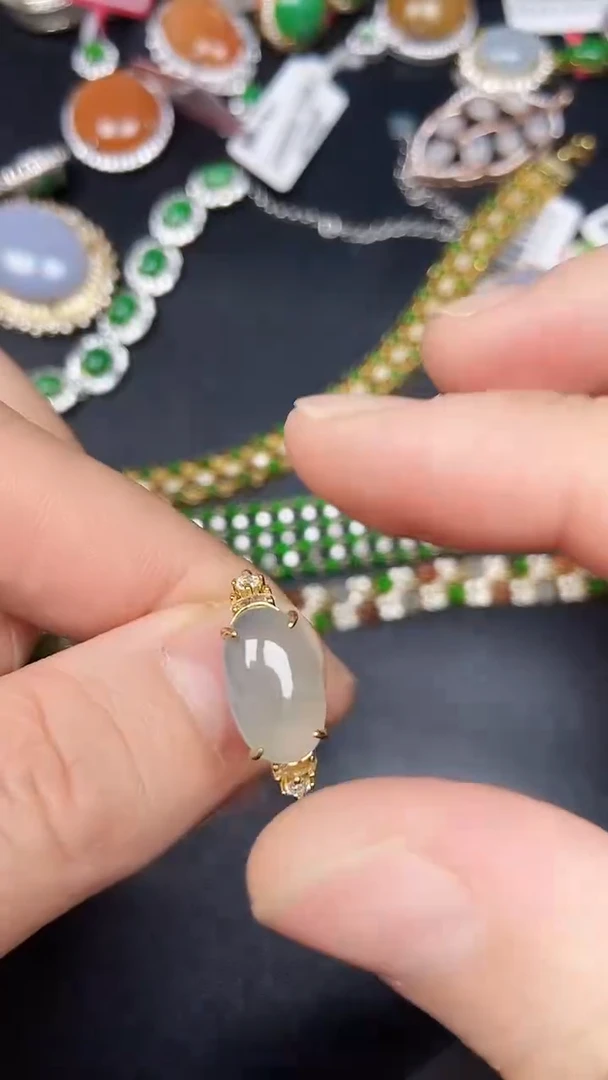 银S925镶嵌戒指翡翠3310