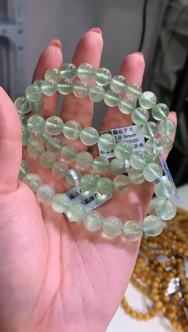 【闪购商品】葡萄石手绳未镶嵌9mm葡萄石手链多样性发其一