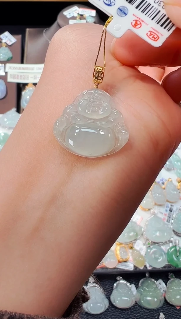 【闪购商品】翡翠吊坠(不含链)18K金镶嵌佛公吊坠988