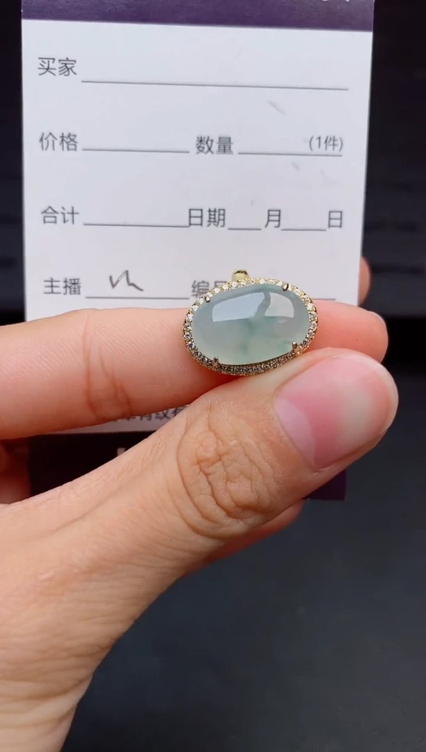 银S925镶嵌戒指翡翠1