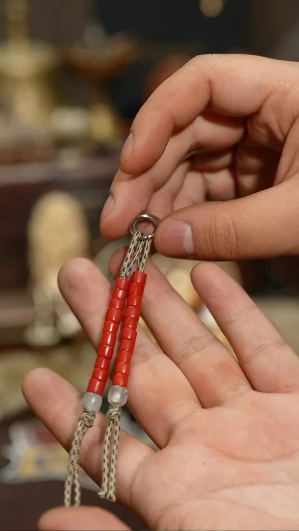 把件柏香籽/百香籽记子5.6mm  水红  料质计数器