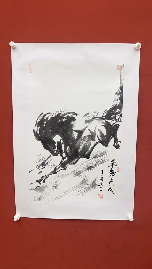 【闪购商品】国画气势  四开三马