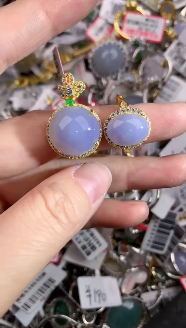 银S925镶嵌戒指翡翠11          5