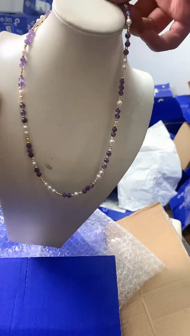 淡水珍珠银S925镶嵌颈饰设计款珍珠项链