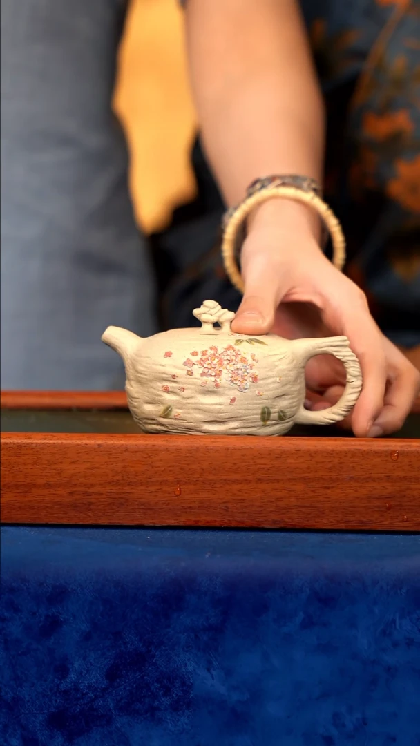 紫砂 宜兴紫砂 TZP   太湖石 绣球花