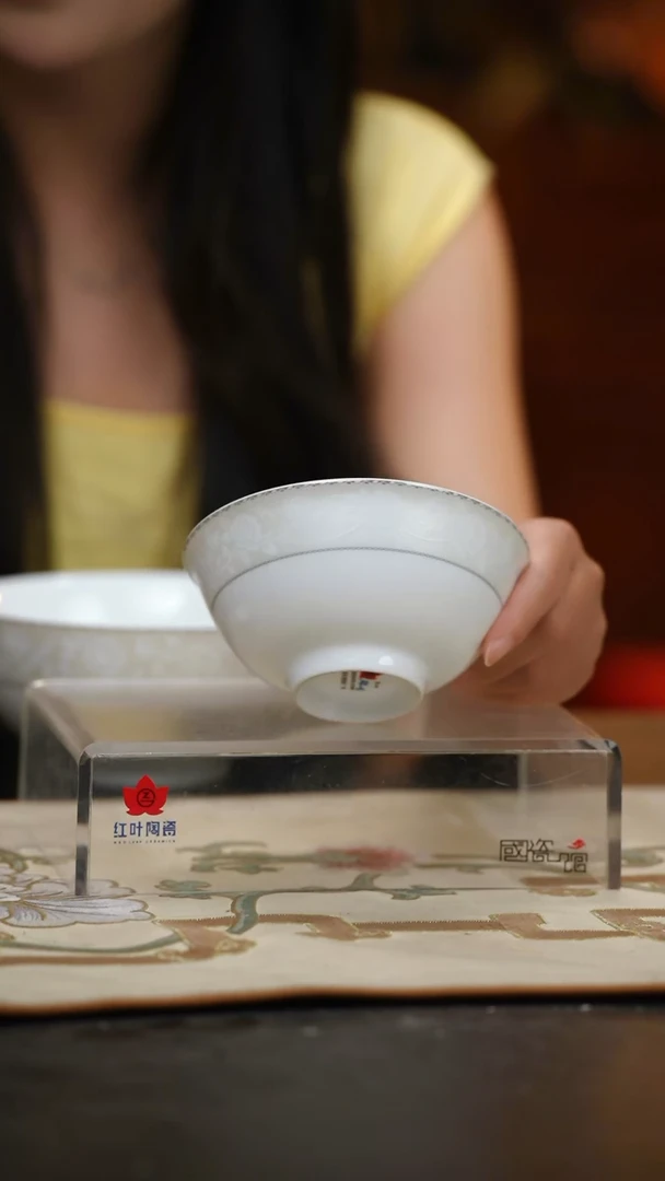 4个微瑕白玫瑰5英寸加大饭碗