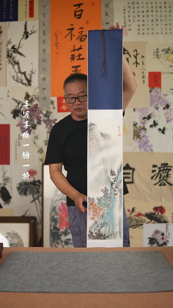 国画手绘-20*155卷轴花鸟