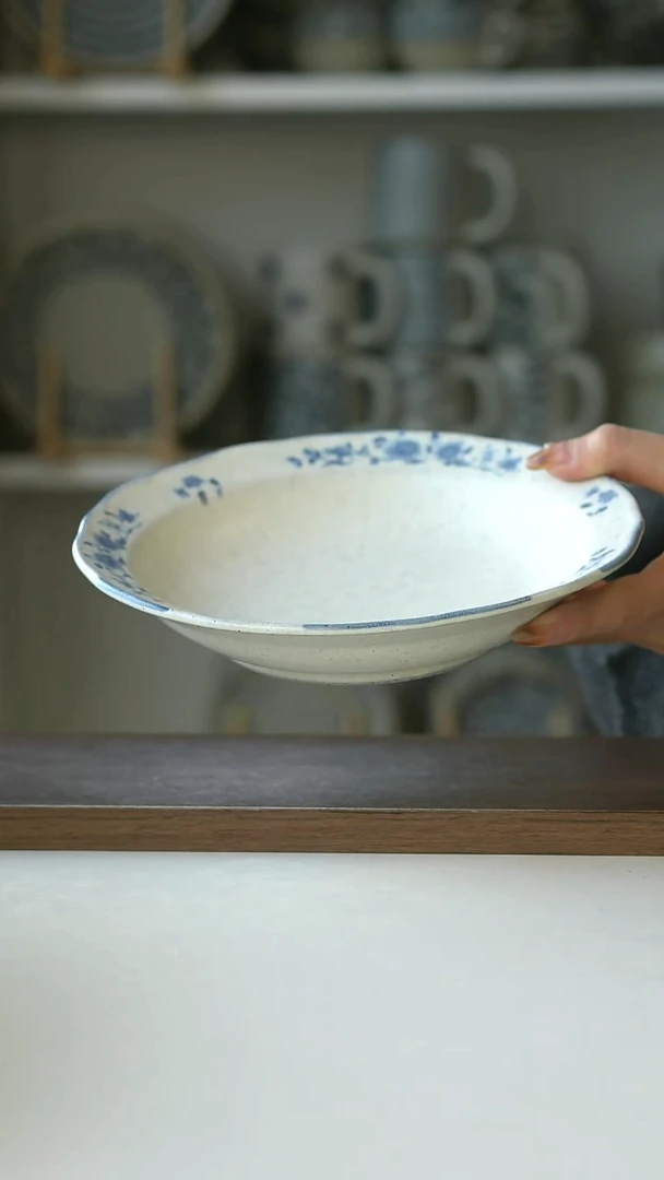 陶Hitable 青黛沙拉盘19.5cm@4-2@