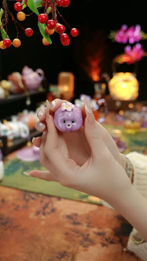 【闪购商品】紫色泡泡鱼茶宠摆件