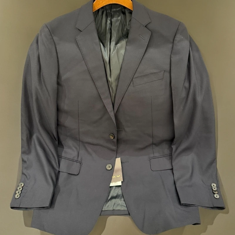 WC602AM男士净版藏青商务西服羊毛100%两粒扣单开叉