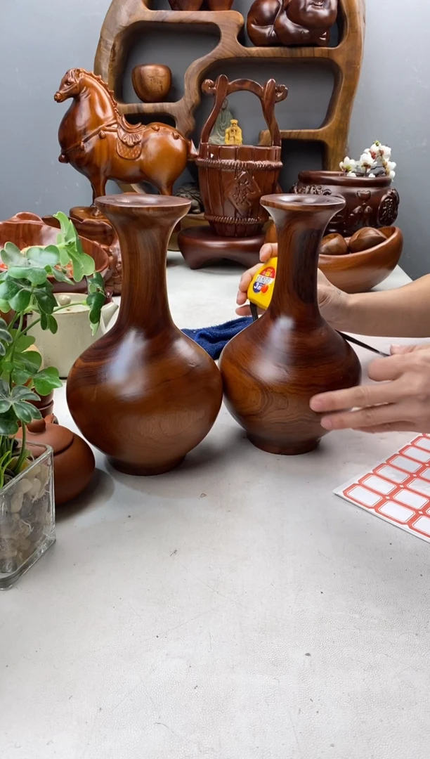 香樟木38香樟木侘寂花器2个/组/尺寸14*14*23