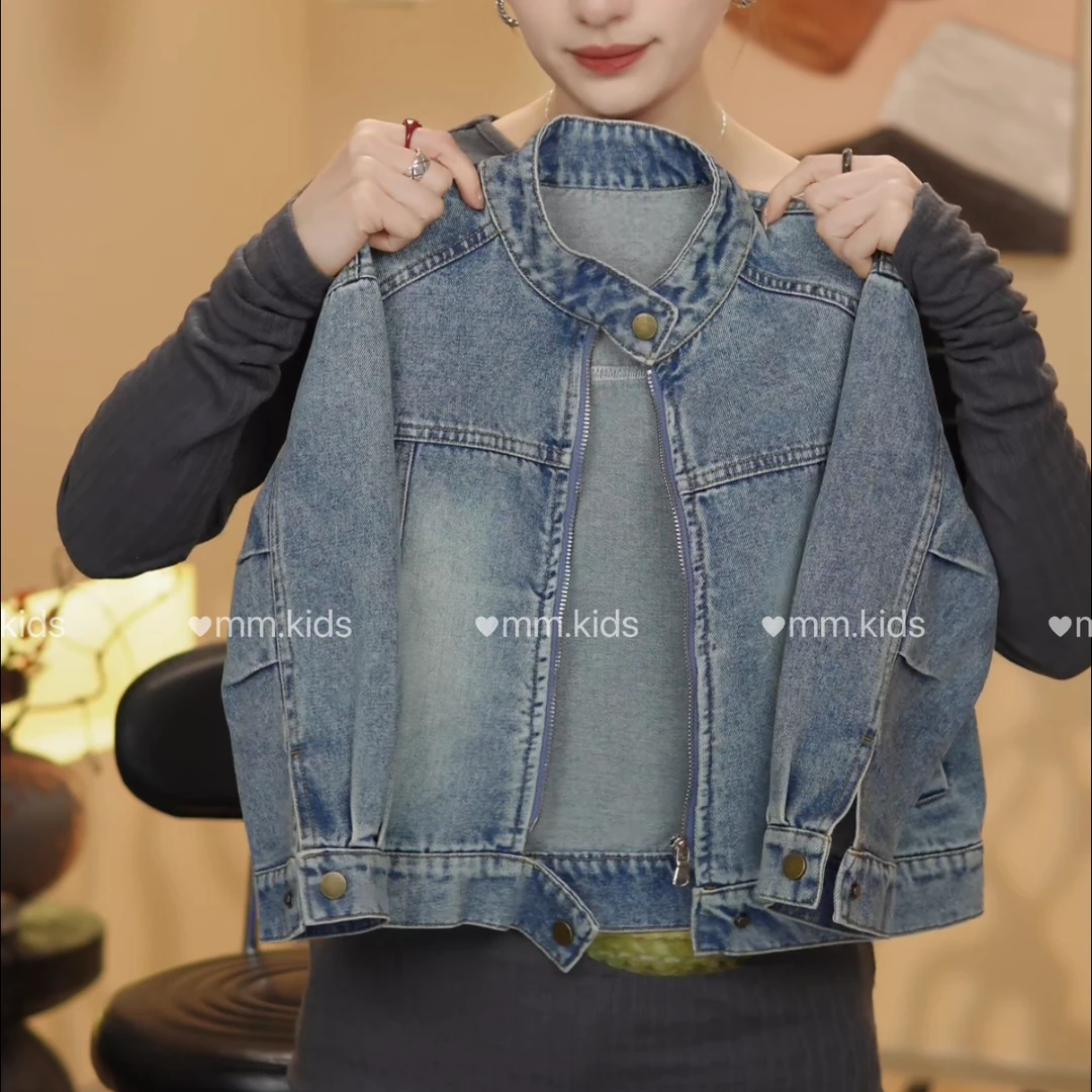 【棒嘟优优】男女童牛仔外套春秋款2025中小童立领百搭长袖外套053