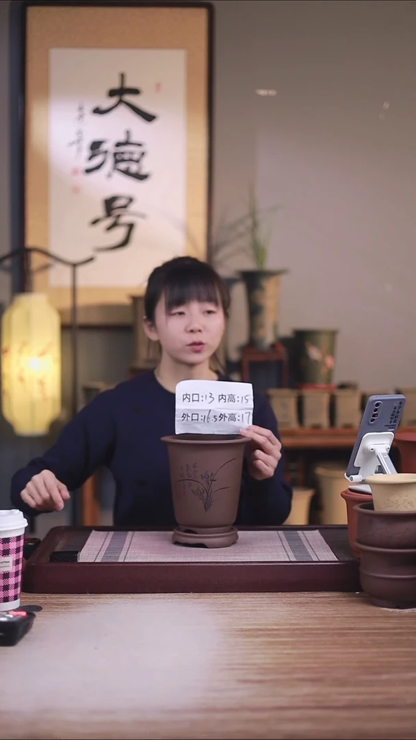 紫砂花盆新款紫泥1号金钟无侧孔一只带托盘
