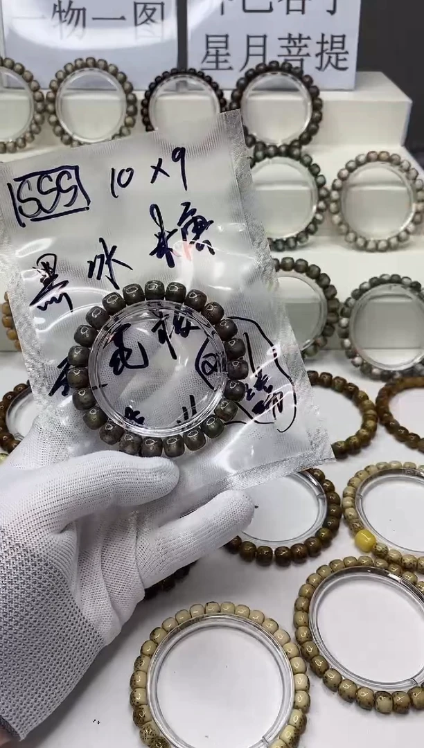 手串星月菩提173  黑冰10*9