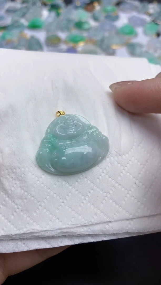 【闪购商品】翡翠颈饰18K金镶嵌天然缅甸翡翠A货