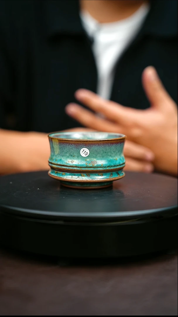 119#原矿钧瓷炉钧釉马蹄杯