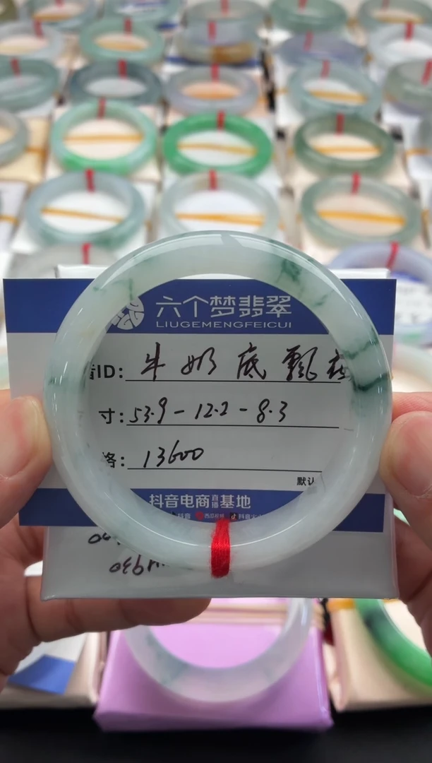 未镶嵌手镯翡翠牛奶底飘花 48小时鉴赏期