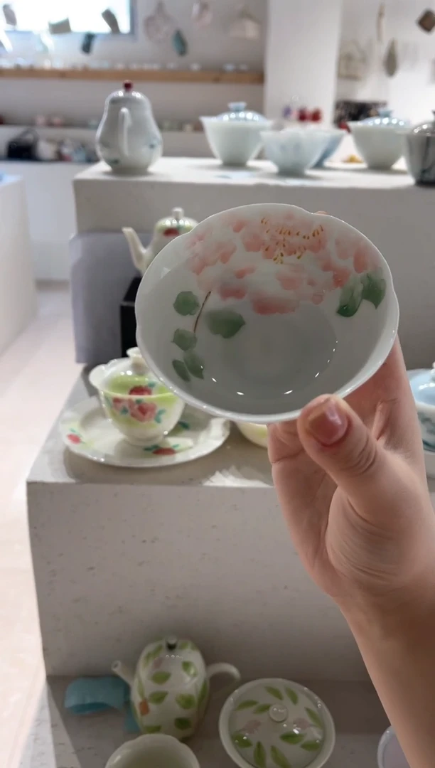 【闪购商品】明知山志-十二花神-牡丹-花口茶杯