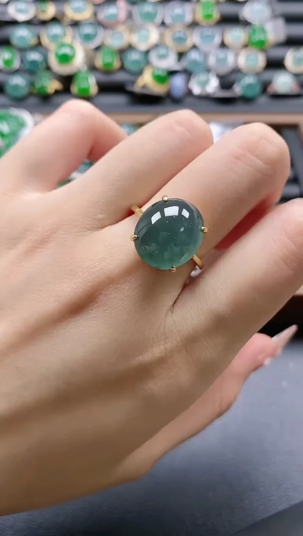 【闪购商品】翡翠戒指银S925镶嵌51511