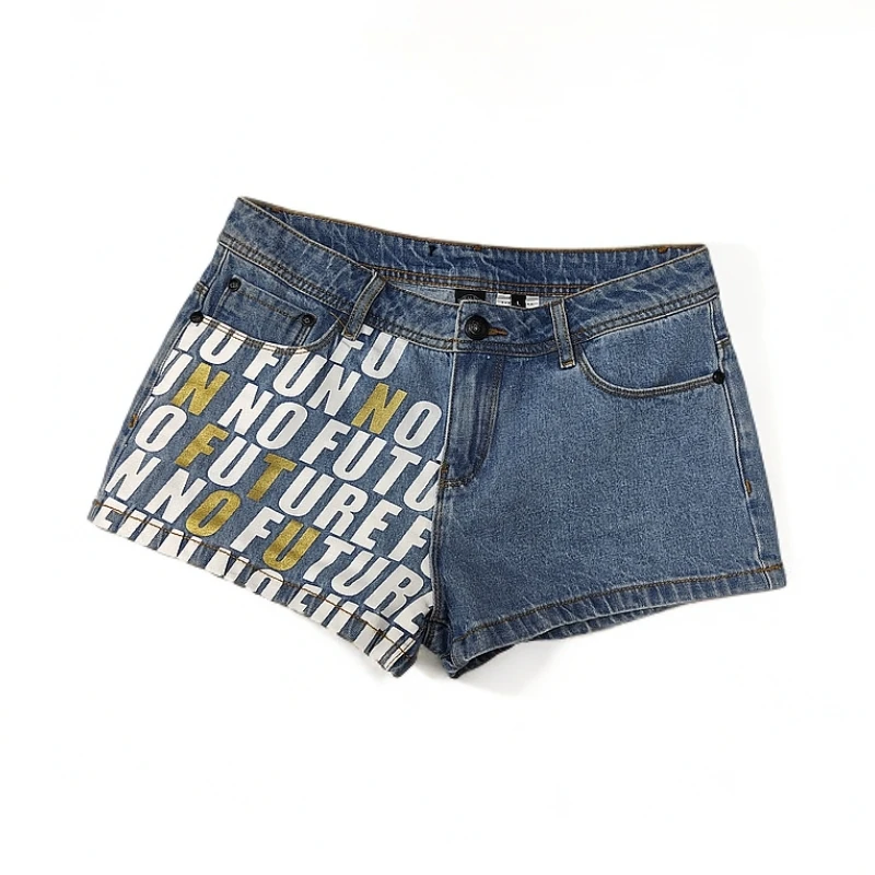 夏季女士短裤休闲潮流印花超短裤91212