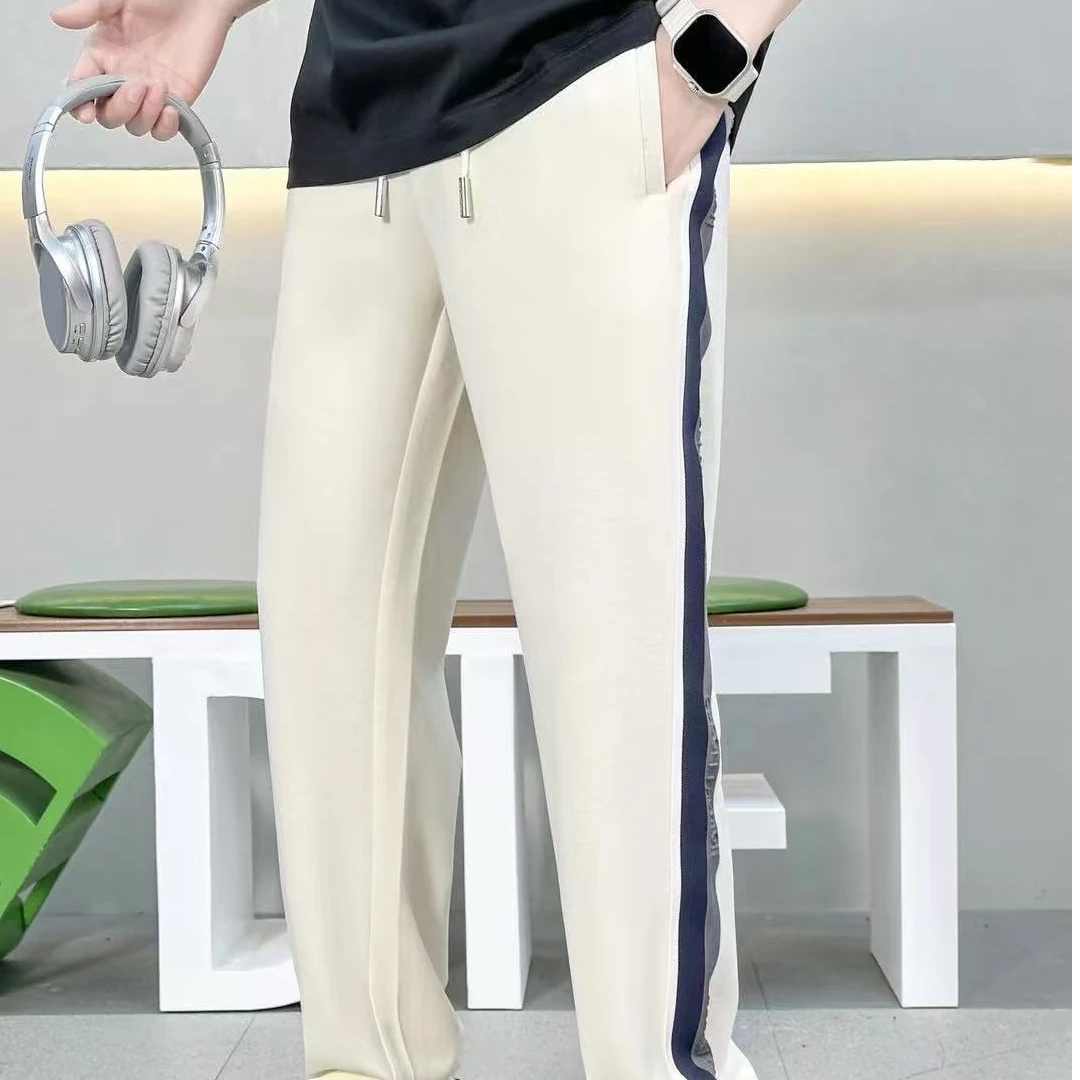 【亚琴男装】2025时尚潮流男士春夏日常百搭简约个性阔腿休闲裤