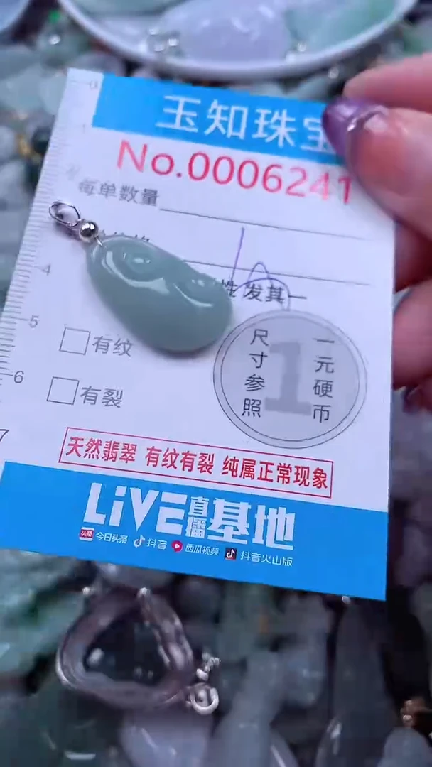 翡翠未镶嵌吊坠(不含链)6241