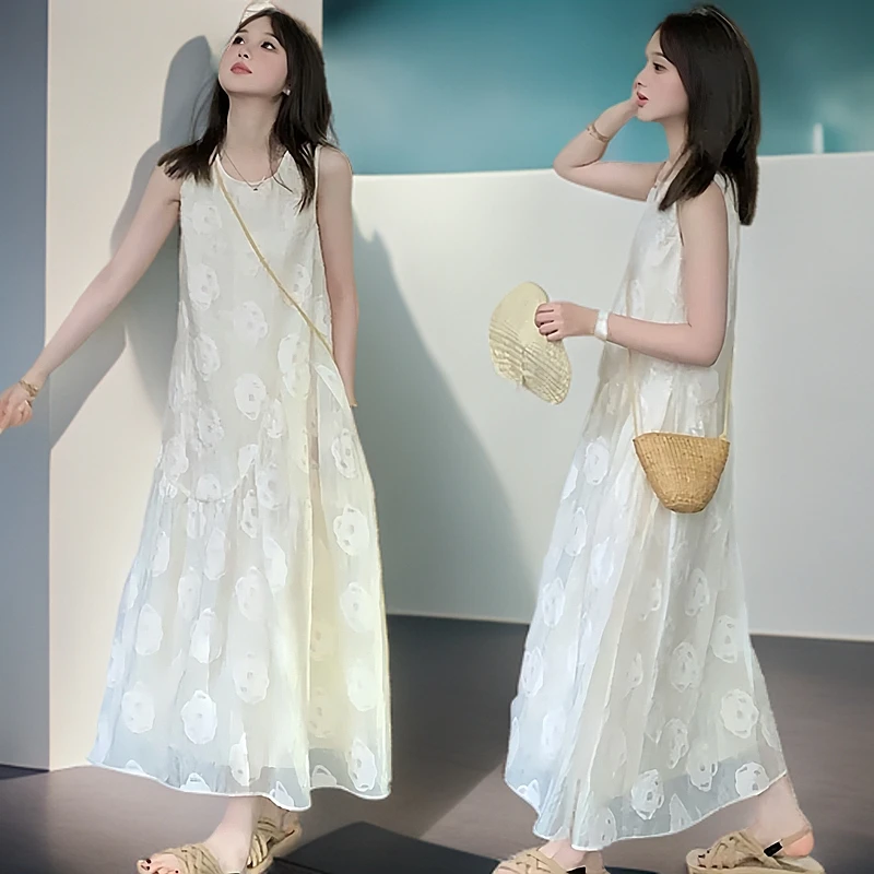 孕妇装连衣裙中长款2025夏季高级感孕妇装百搭显瘦裙大码胖mm女装