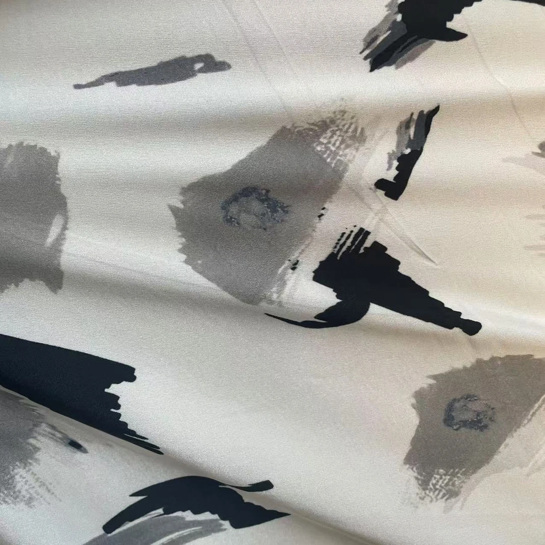 黑白灰丝滑缎时装时尚面料（不支持7天无理由）