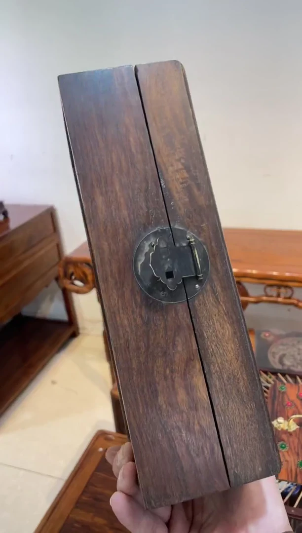 【闪购商品】木花梨木雕刻侧翻盒