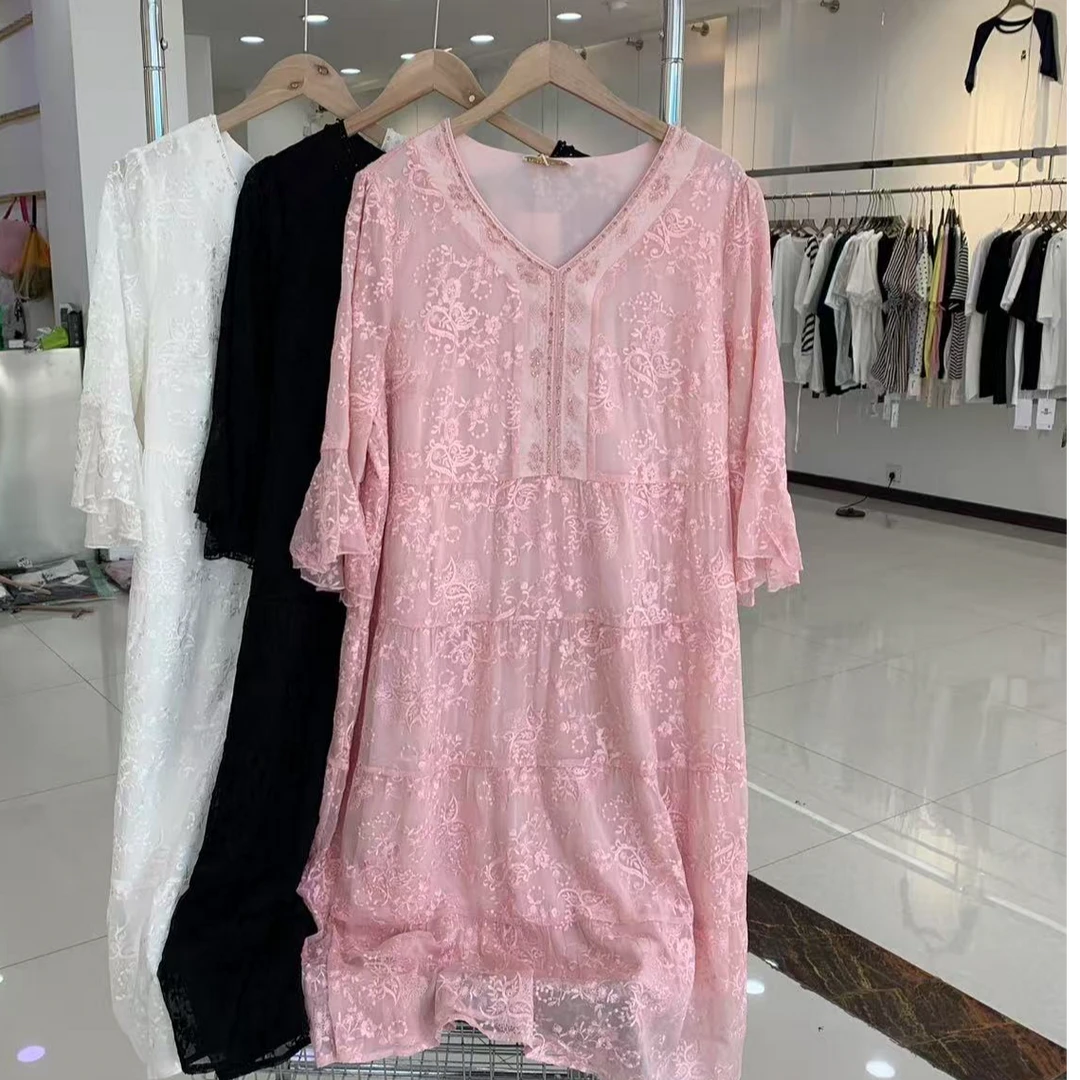 二姐家【敏】芮9141新款时尚蕾丝印花连衣裙