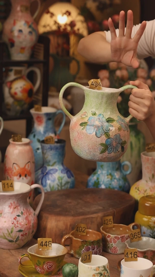 陶瓷景德镇设计师手作花器摆件侘寂风494