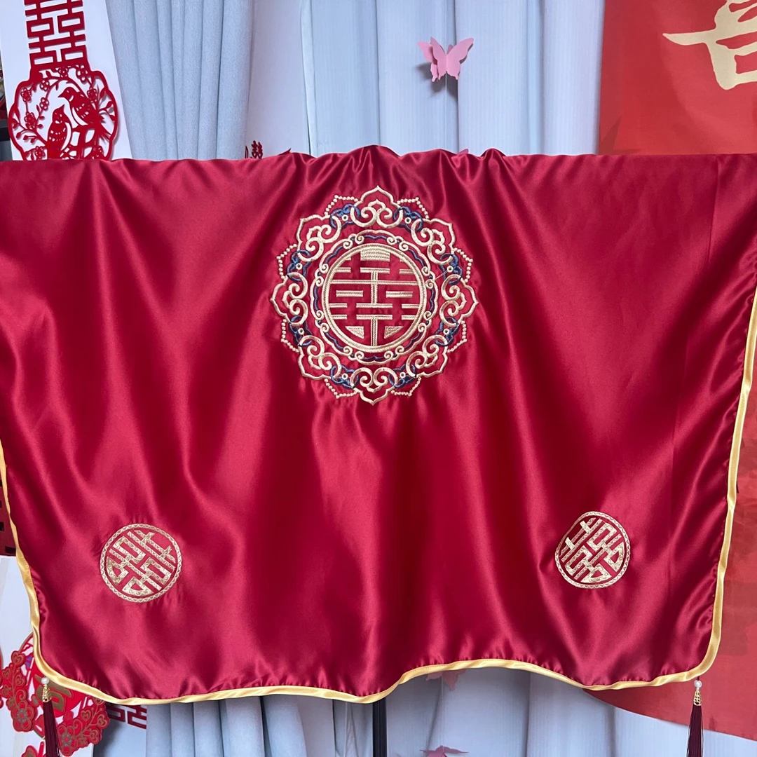 结婚包袱皮刺绣红包袱新娘陪嫁喜盆包裹布包袱婚庆用品大全新款